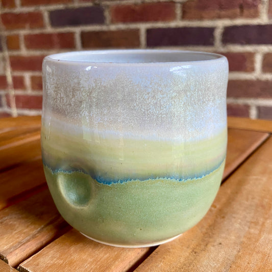 8oz Dimpled Mug/Tumbler - Snowfall/Green Tea
