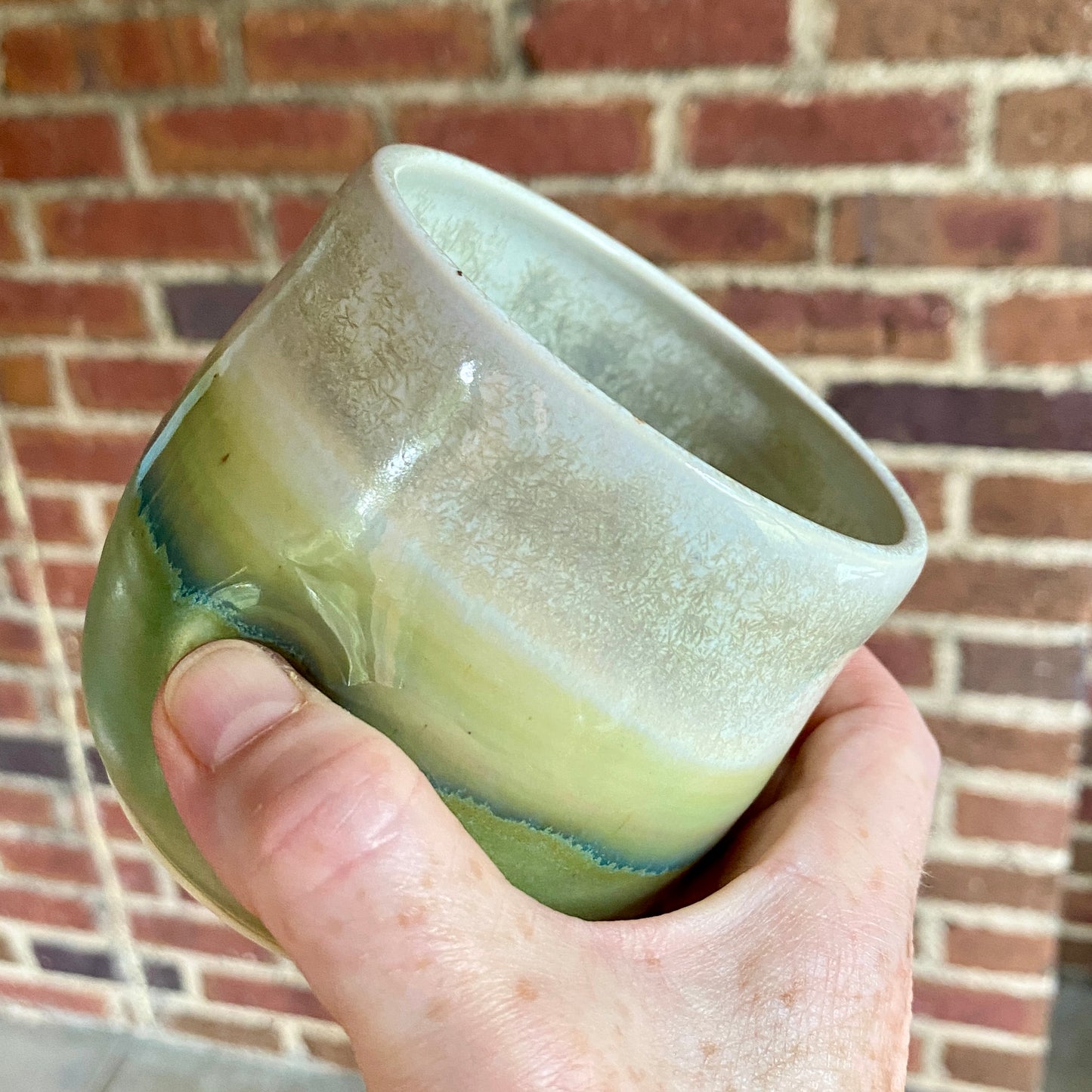8oz Dimpled Mug/Tumbler - Snowfall/Green Tea