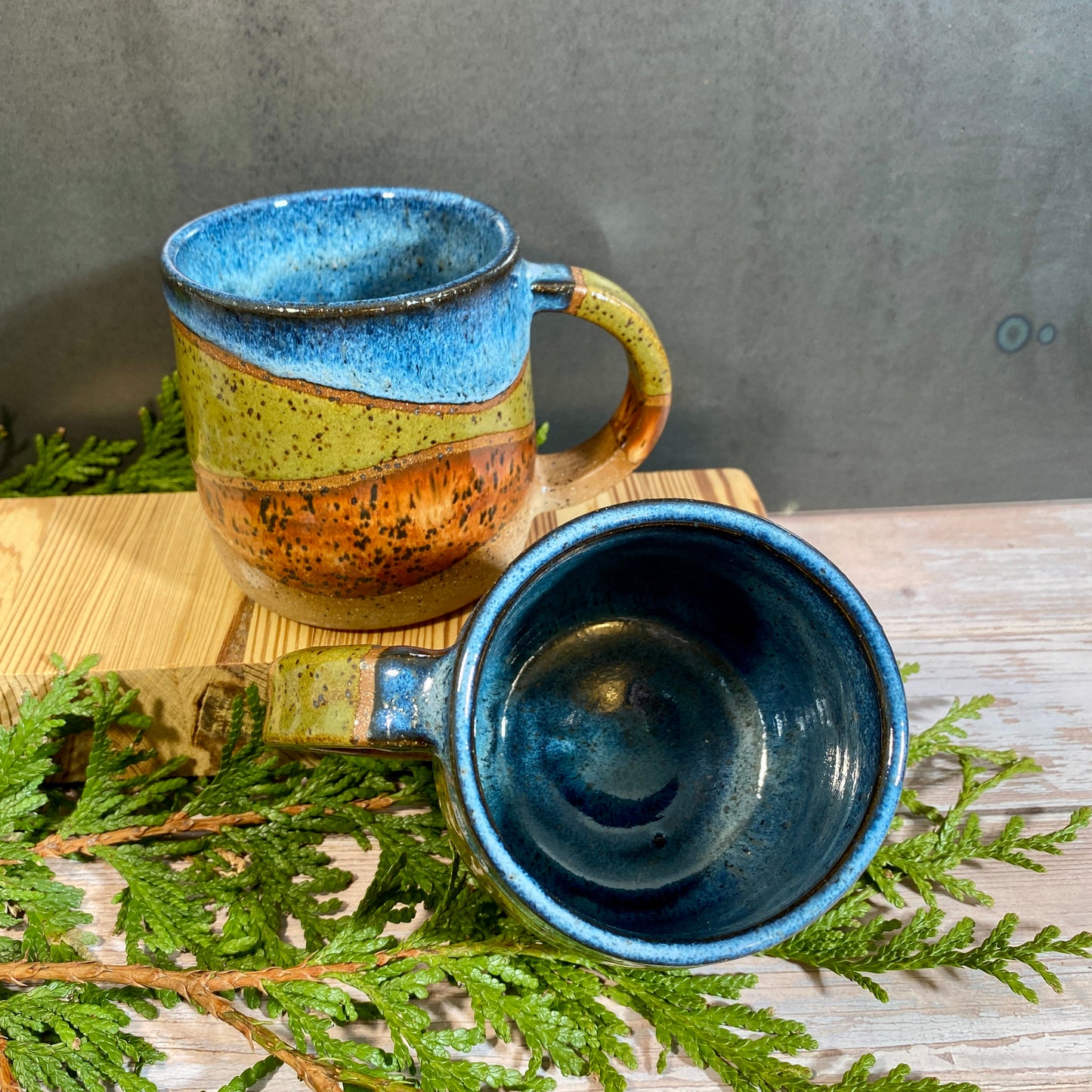 10oz Mug - earthy stripes