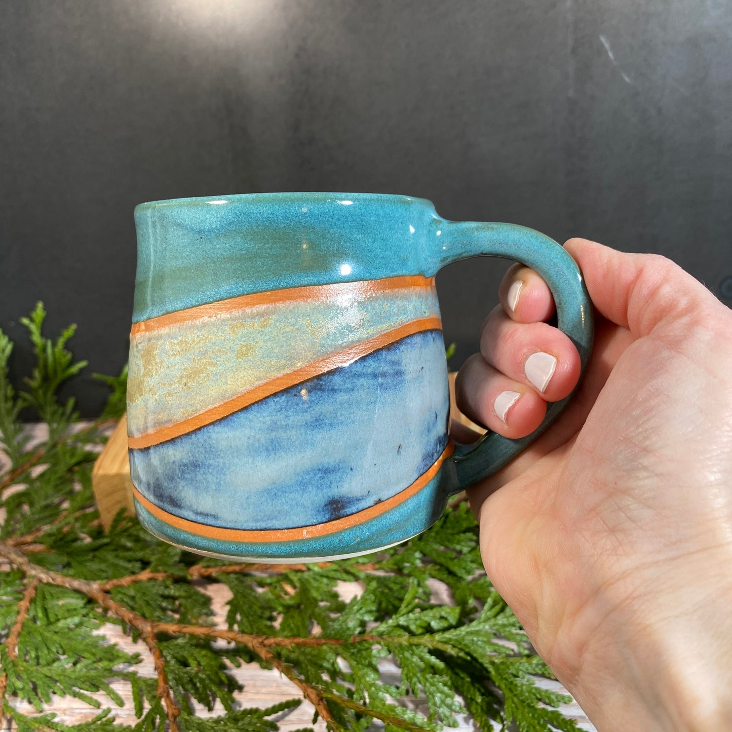 SECONDS: 10oz Mug - Tourmaline Striped