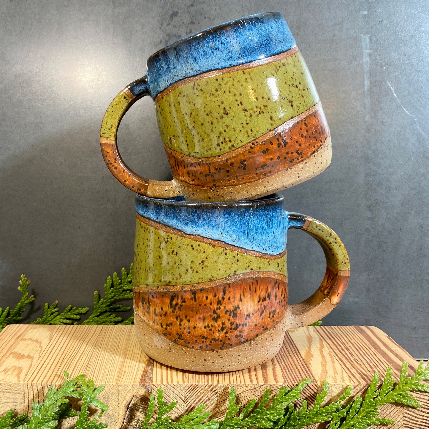 10oz Mug - earthy stripes