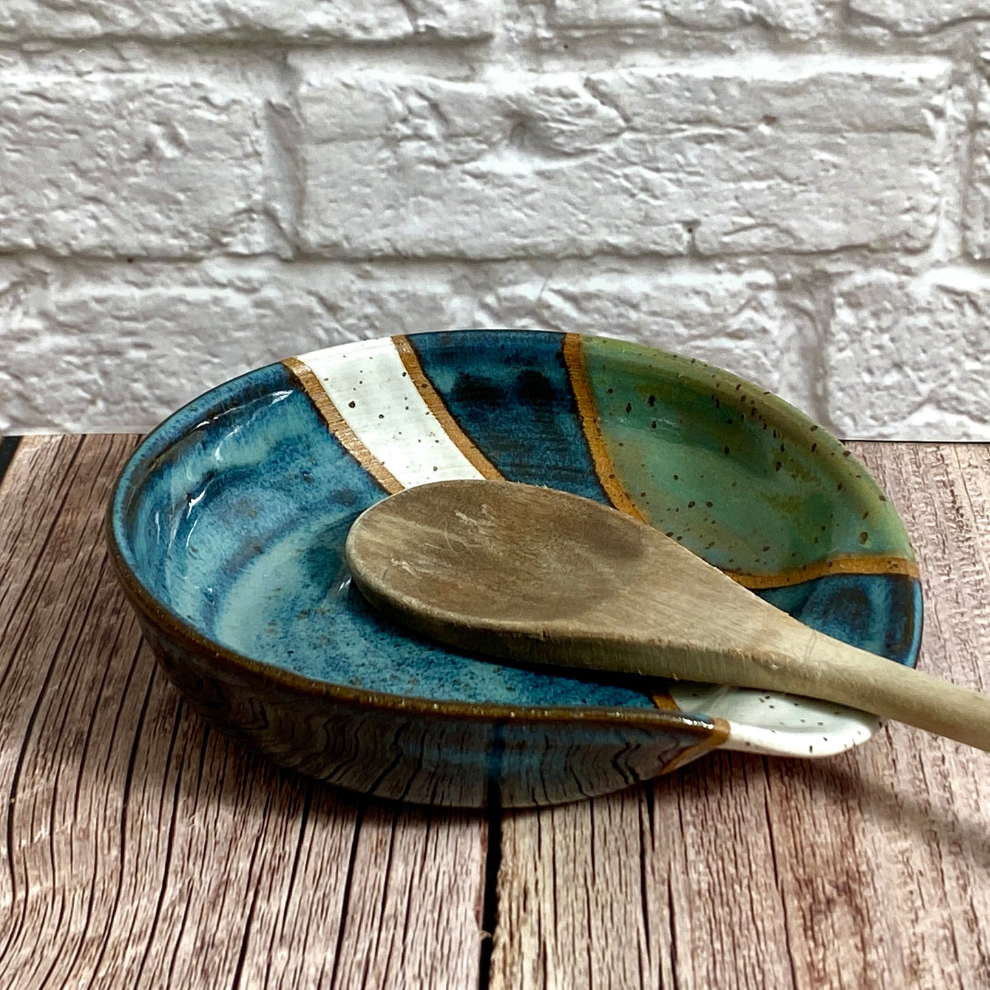 Spoon Rest - Blue/White Stripe