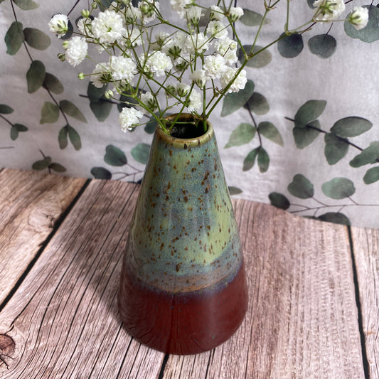 Cone Vase - Red/Jade