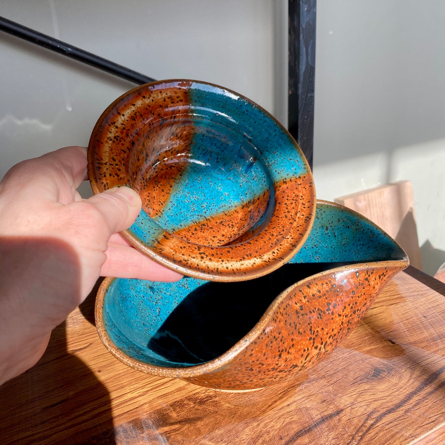 Pistachio Dish - Teal & Sienna