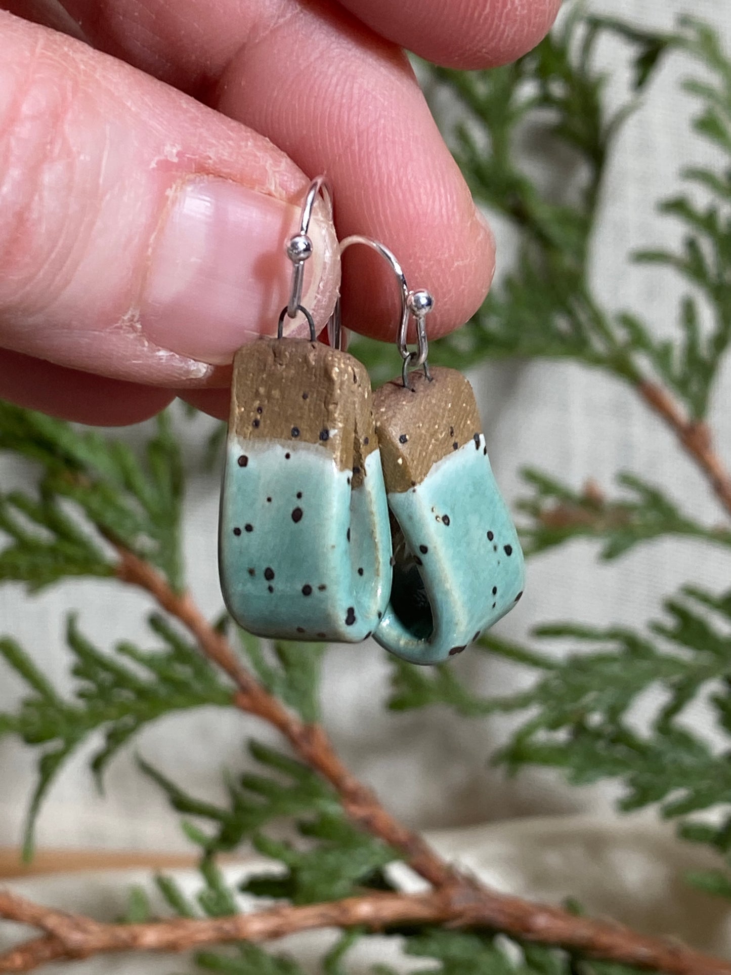 Looped earrings - mint