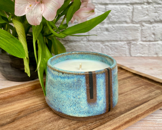 6oz Refillable Candle - uneven stripe