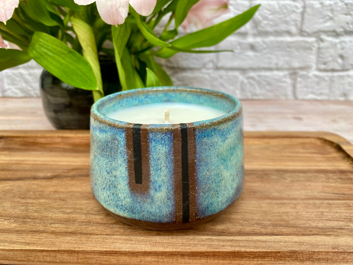 6oz Refillable Candle - uneven stripe