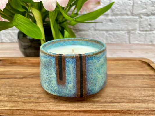 6oz Refillable Candle - uneven stripe