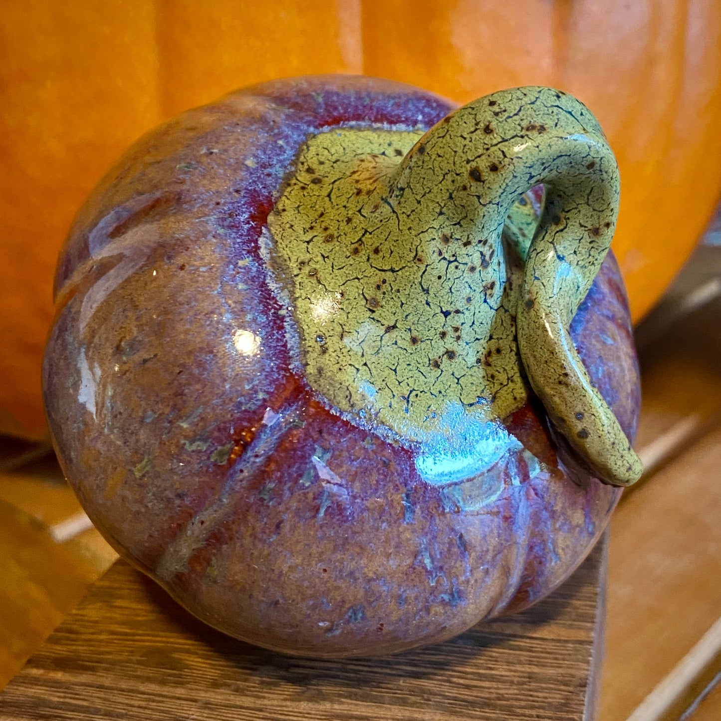 Decorative Gourd - mottled maroon