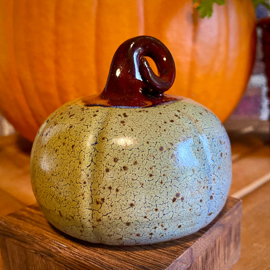 Decorative Gourd - speckled green